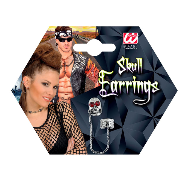 Halloween Ohrringe Totenkopf mit Edelstein