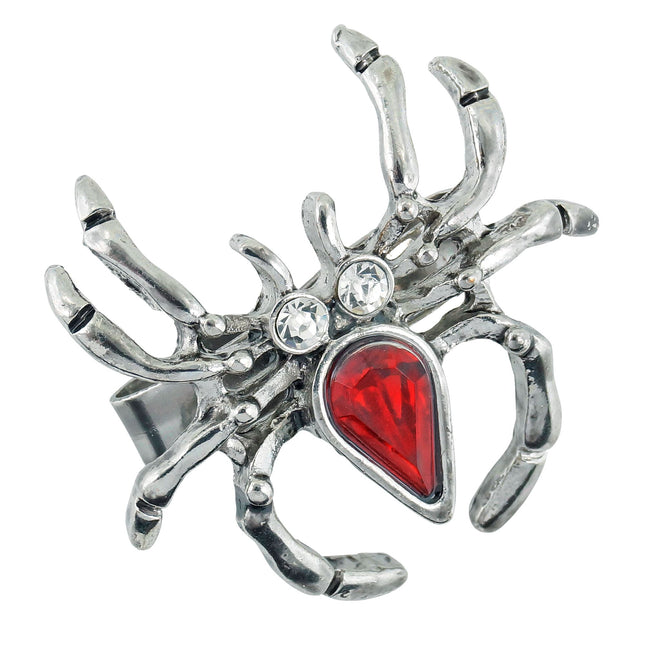 Halloween Ring Spinne mit Edelstein