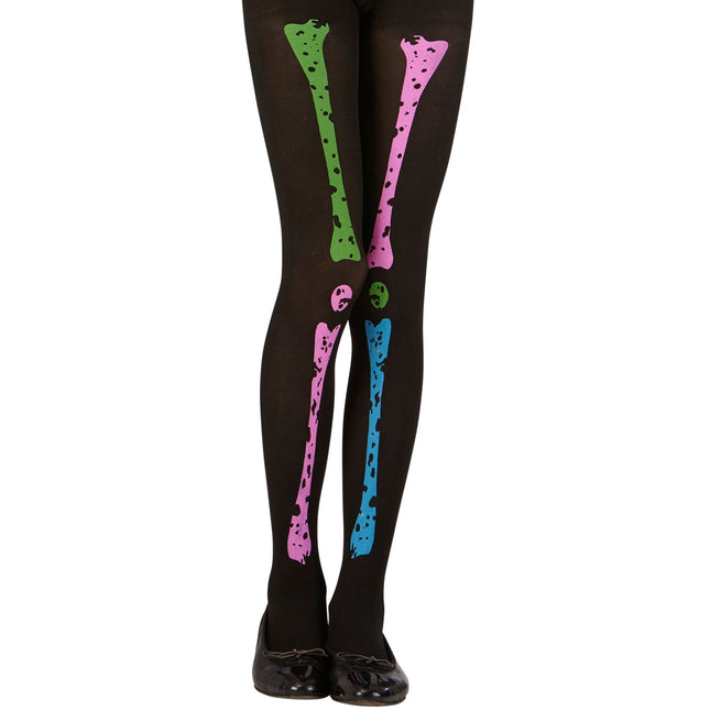 Halloween Strumpfhose Kind Skelett