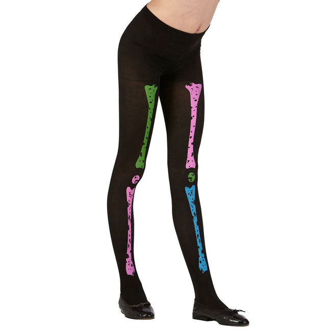 Halloween Strumpfhose Kind Skelett