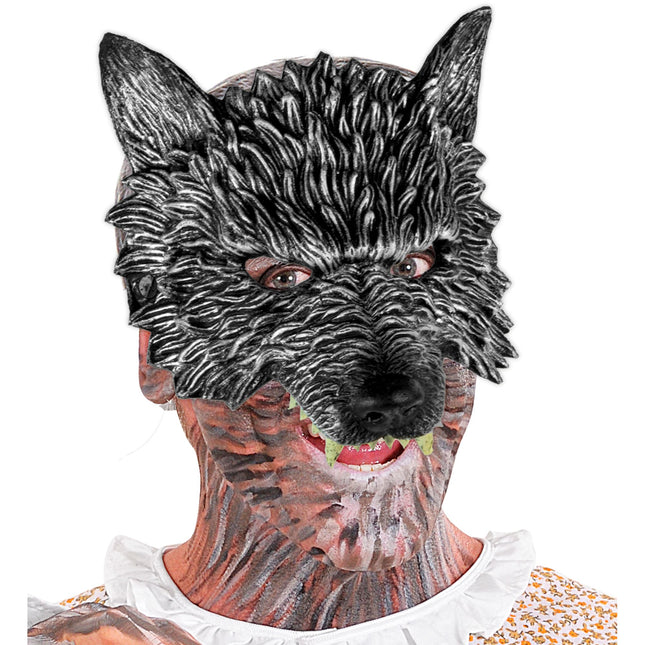 Halloween Maske Grauer Wolf