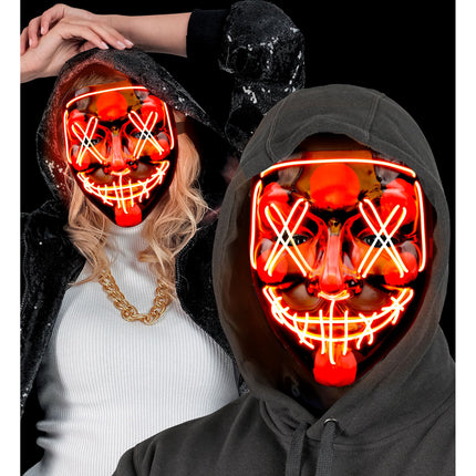 Halloween Maske Rot mit Licht