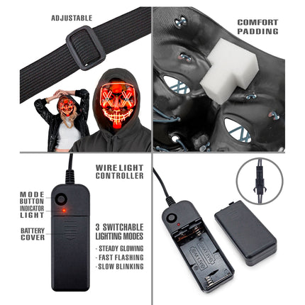 Halloween Maske Rot mit Licht