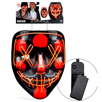 Halloween Maske Rot mit Licht