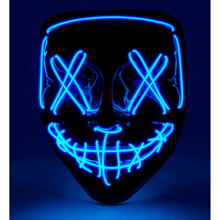Halloween Maske Blau mit Licht
