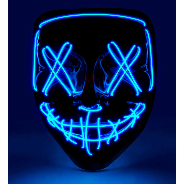 Halloween Maske Blau mit Licht