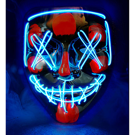 Halloween Maske Blau mit Licht