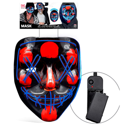 Halloween Maske Blau mit Licht