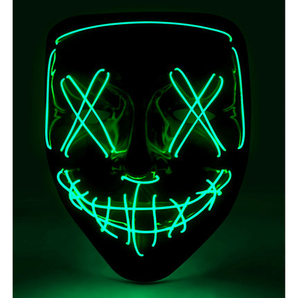 Halloween Maske Grün mit Licht