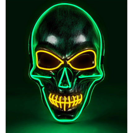 Halloween Maske Silberner Totenkopf mit Licht