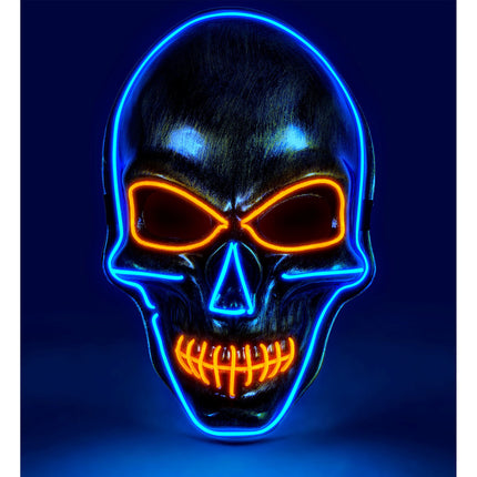 Halloween Maske Farbiger Totenkopf mit Licht