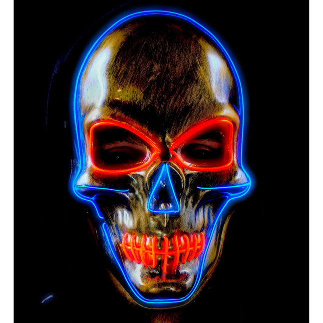 Halloween Maske Farbiger Totenkopf mit Licht