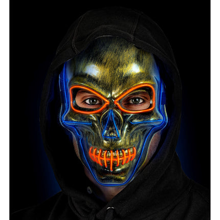 Halloween Maske Farbiger Totenkopf mit Licht