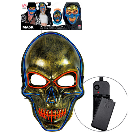 Halloween Maske Farbiger Totenkopf mit Licht