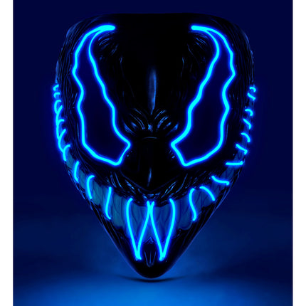 Halloween Maske Blaues Monster mit Licht