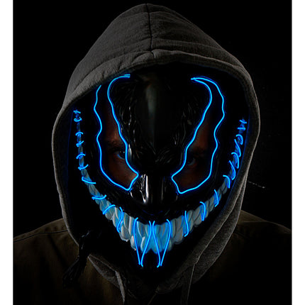 Halloween Maske Blaues Monster mit Licht