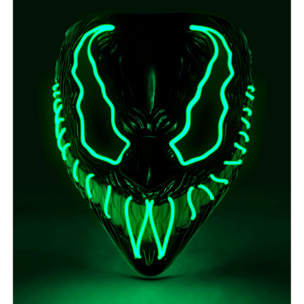 Halloween Maske Grünes Monster mit Licht