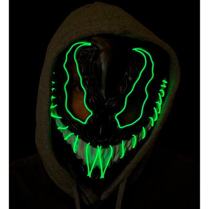 Halloween Maske Grünes Monster mit Licht