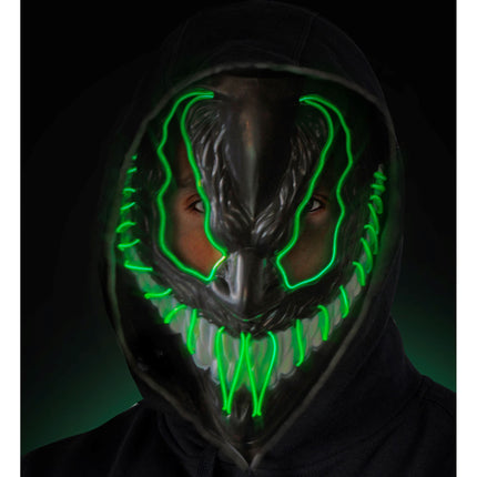 Halloween Maske Grünes Monster mit Licht