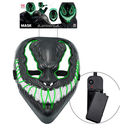 Halloween Maske Grünes Monster mit Licht
