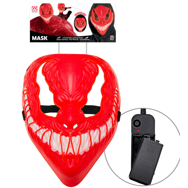 Halloween Maske Rotes Monster mit Licht