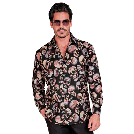 Halloween Bluse Männer Totenkopf