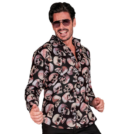 Halloween Bluse Männer Totenkopf