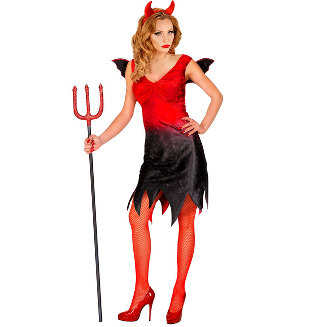 Halloween Kleid Rot Schwarz Damen Sexy Teufel