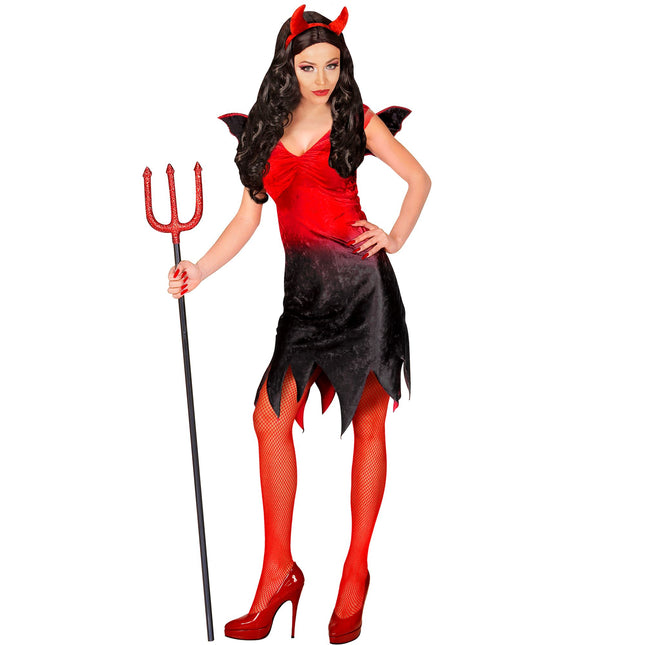 Halloween Kleid Rot Schwarz Damen Sexy Teufel