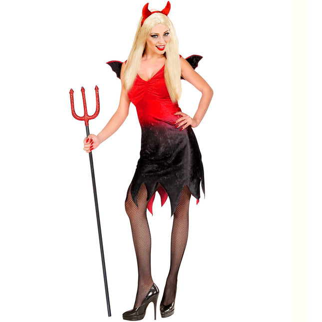 Halloween Kleid Rot Schwarz Damen Sexy Teufel