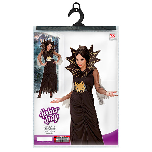Halloween Kleid Schwarz Damen Spinne Dame