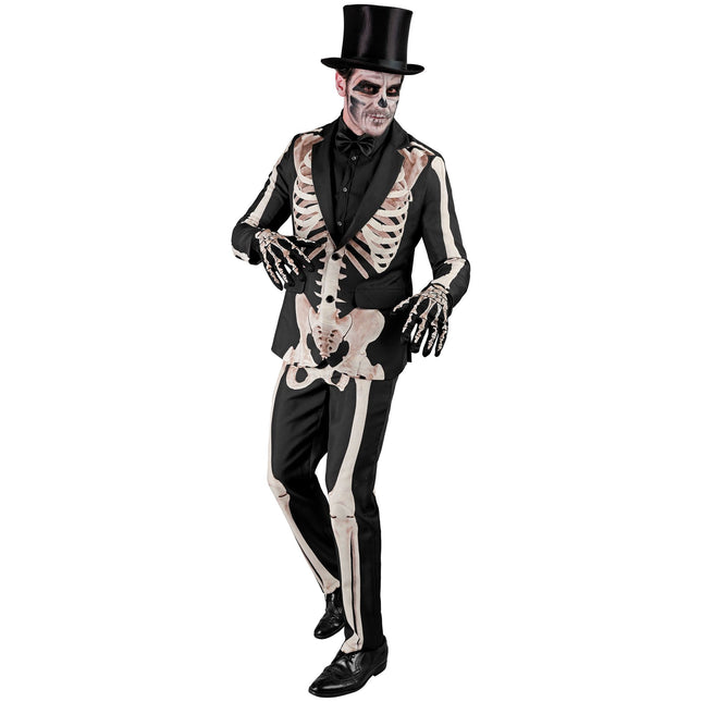 Halloween Kostüm Weiß Schwarz Männer Skelett 2 Stück