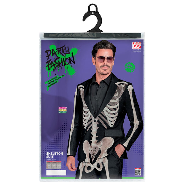 Halloween Kostüm Weiß Schwarz Männer Skelett 2 Stück