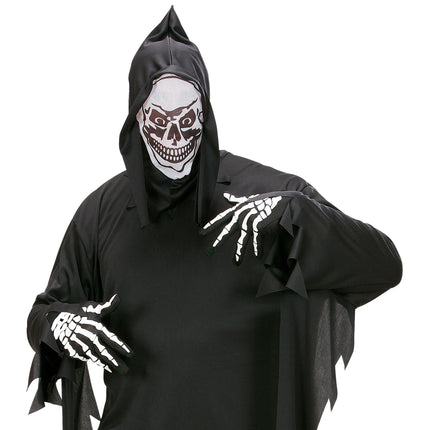 Halloween Handschuhe Weiß Schwarz Skelett