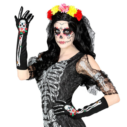 Dia De Los Muertos Handschuhe 40cm