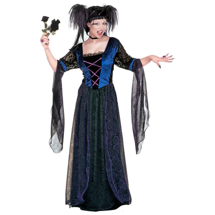 Halloween Kleid Schwarz Gothic