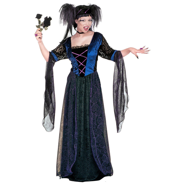 Halloween Kleid Schwarz Gothic