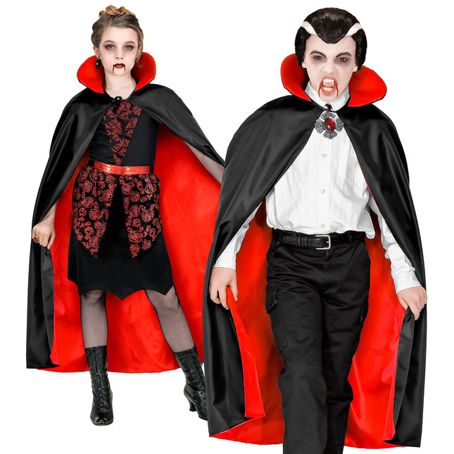 Halloween Cape Schwarz Rot Kind
