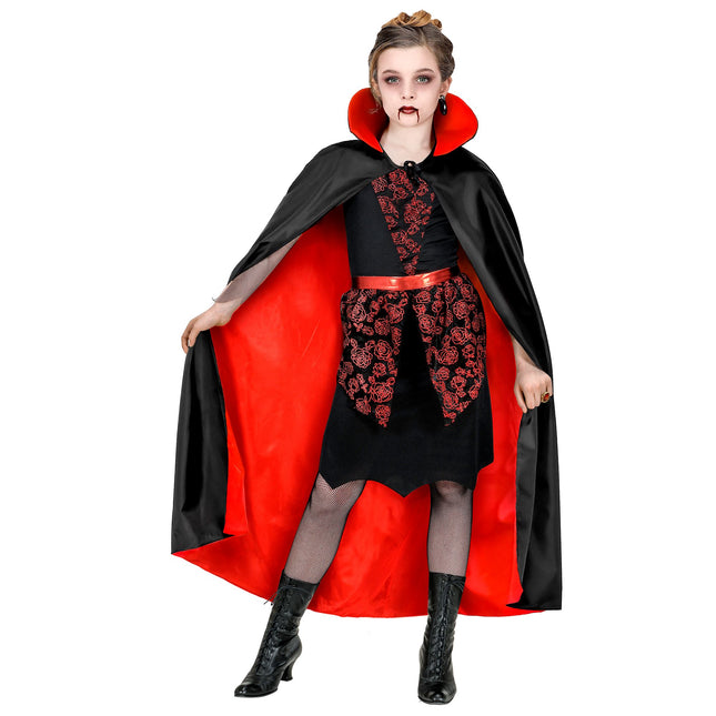 Halloween Cape Schwarz Rot Kind
