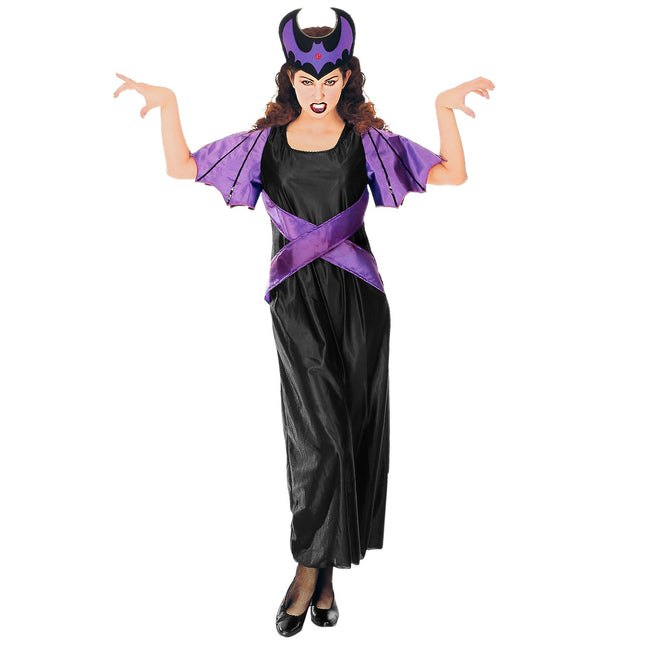 Halloween Kleid Schwarz Lila Ladies Devil