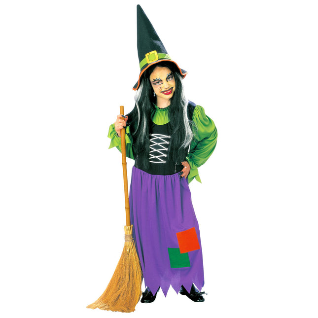 Halloween Kleid Lila Grün Mädchen Hexe