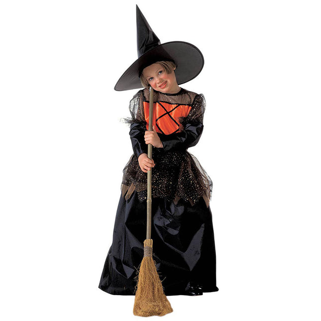 Halloween Kleid Schwarz Mädchen Hexe 2 Stück