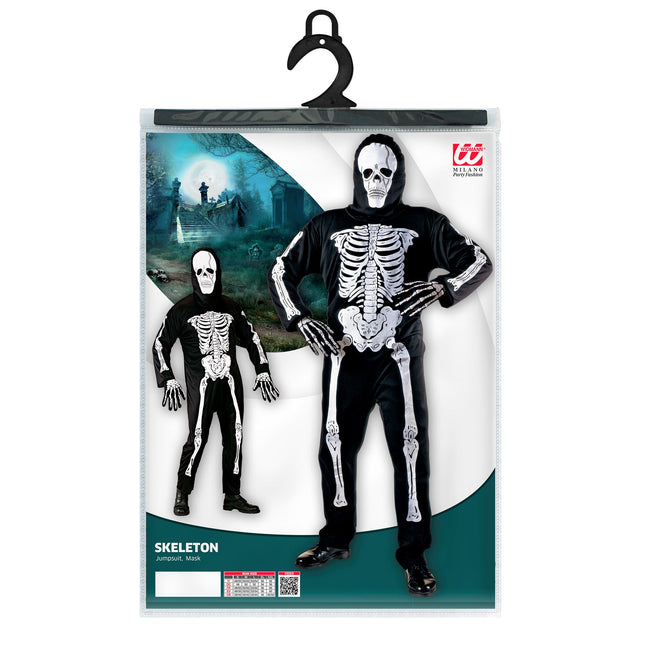 Halloween Kostüm Schwarz Weiß Skelett