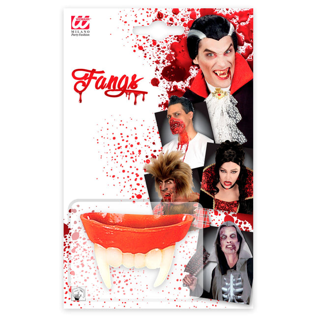 Gefälschte Vampirzähne Weiß Rot
