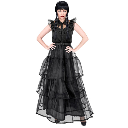 Halloween Kleid Schwarz Damen Gothic