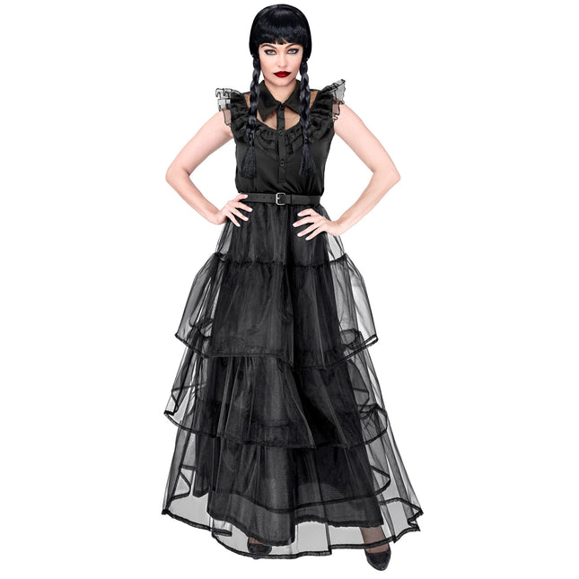 Halloween Kleid Schwarz Damen Gothic