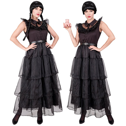 Halloween Kleid Schwarz Damen Gothic