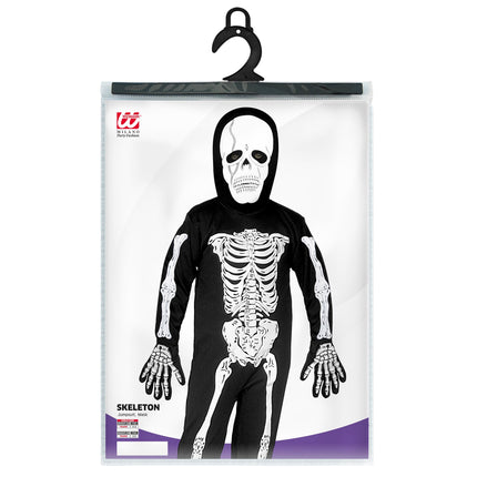 Weiß Schwarz Kostüm Kind Skelett