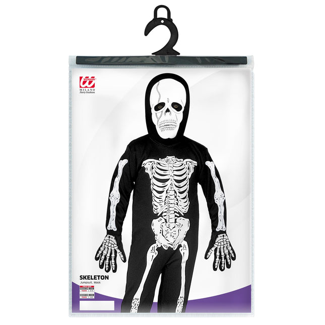 Weiß Schwarz Kostüm Kind Skelett