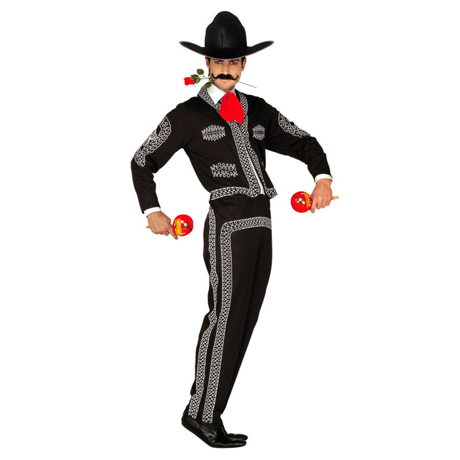 Rot Schwarz Kostüm Männer Mariachi